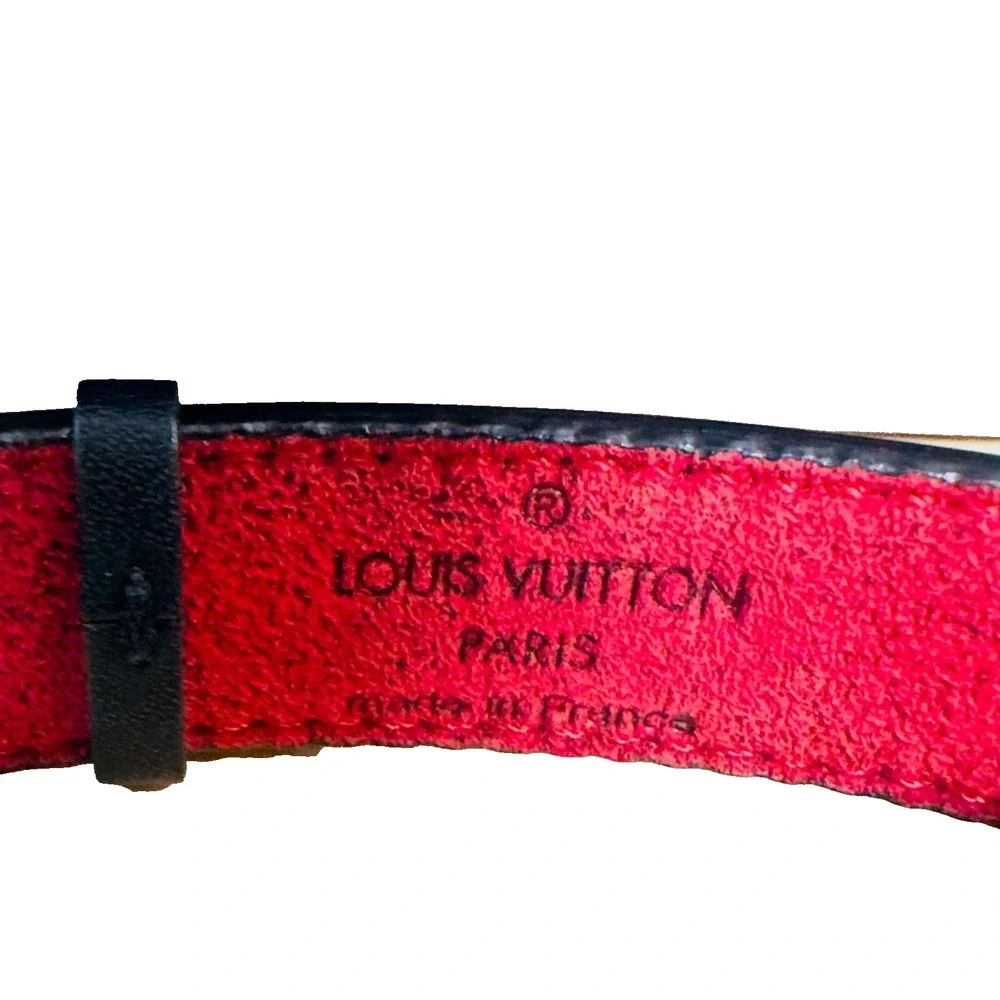 Louis Vuitton Black Leather Monogram Bracelet ~Size 7.5 ~ New
